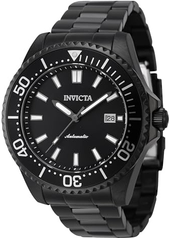 Invicta Pro Diver 46646 Herren Uhr - Wasserdicht - Analog - Automatikuhr - Edelstahl mit schwarzen zifferblat - 47mm