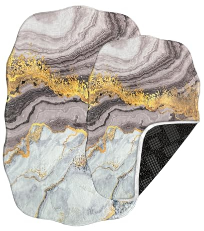 HOMELUX Badvorleger rutschfest, 2 Teilig Badematte Set Weicher Badteppich Badezimmerteppich Waschbar Saugfähig Teppiche 60×90 cm+60×50 cm Für Dusche Toilette Schlafzimmer Küche Wohnzimmer