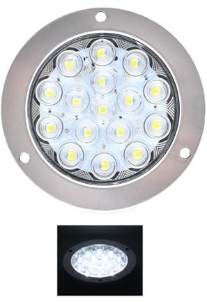 Feu Arrière 4 Pouces 16 LED Rond Rouge LED ESSUE Feu Arrière Ambre Clignotant Lampe Arrêt Frein Tourner Jeep Camion Pick-up 4x4 12 V 24 V