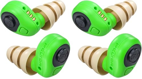 3M Peltor Elektronischer Ohrstöpsel EEP-100 EU, Aktiver und Pegelabhängiger In-Ear Gehörschutz, 16 Stunden Betriebsdauer mit Ladecase, SNR-32, Grün (Packung mit 2)