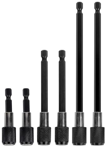 TEGRODEX 6PCS Drill Bit Extension Quick Release Screwdriver Bit Holder 2.36 4 6 1/4 inch Hex Shank Drill Bit Extender Magnetic Bit Extension Adapter Set for Power Screwdriver Drill Impact Driver