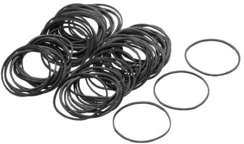 QUARKZMAN 100 Pack de Bandas de Goma Elásticas Negras de 50mm x 1.4mm, Bandas de Goma Elásticas Extensibles para Hogar y Oficina
