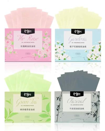 AIYVELU 400 Blatt Oil Blotting Tissue, erfrischendes Ölkontrolltuch, natürlicher angenehmer Geruch, tragbares Ölkontrolltuch, geeignet für Make-up, fettige Hautpflege, Fitness, tägliches Leben