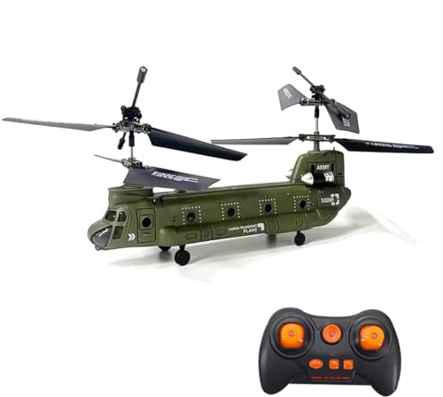 Weendiypty Remote Control Helicopter, S026H Military Transport RC Helicopter with Altitude Hold, One Key take Off/Landing, LED Light, Low Battery Reminder, Army Aircraft