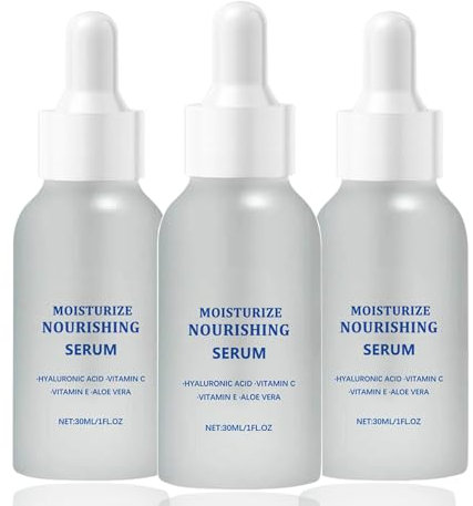 Hyaluron Facial Serum,Hyaluronsäure Serum Gesicht,Enhances Skin Elasticity And Improves Skin Texture,Anti Aging Hyaluronic Acid Gesichtsserum mit Aloe Vera,Gesichtspflege Frauen und Männer (30ML, 3PC)
