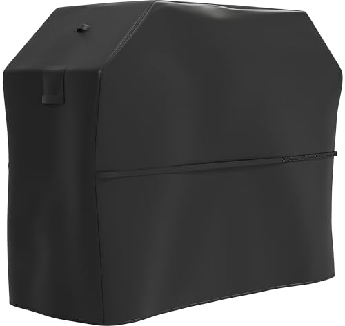 Outsunny Grillabdeckung BBQ Abdeckung Wetterfest Gasgrill Abdeckhaube mit Klettverschlüssen, 600D Oxford, Schwarz, 147 x 61 x 122cm