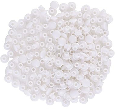 TOPBATHY 100pcs Cabinet Hinge Screw Covers White Self Adhesive Hinge Decorative Covers for Door Window