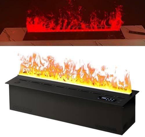 Chimenea de Vapor de Agua 3D,Inserto de Chimenea Eléctrica,Efecto de Llama Realista en 3D,Control Táctil/remoto,Decoración para El Hogar, La Oficina, El Hotel,50cm/19.69in