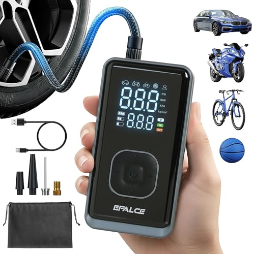 efalce Akku Luftkompressor 150PSI für Auto, Fahrrad, Bälle, Wiederaufladbar
