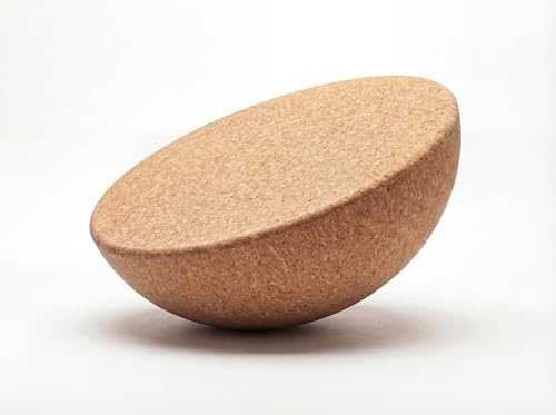 Homagle Balance Board Kork Halbkugel Balance Ball Trainer Für Erwachsene Kinder für Yoga，Reha，Rehabilitation，Gleichgewichtstraining，Fitness & Boardsport (Ø30 CM Höhe 10 CM)