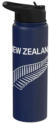 New Zealand Fern Proud Kiwi Bird NZ New Zealander Stainless Steel Insulated Water Bottle