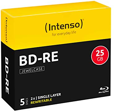 Intenso BD-RE 25GB, 2x Speed, 5er Pack Jewelcase Blu-Ray Rohlinge