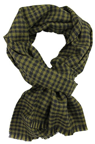 Rotfuchs Schal Webschal Karo modisch grün 100% Wolle (Merino) R-575-598