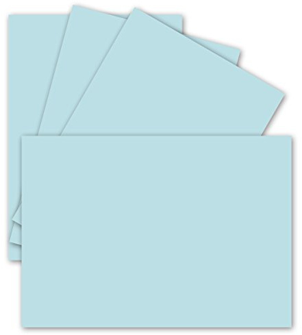 50 Einzel-Karten DIN A6-10,5 x 14,8 cm - 240 g/m² - Hell-Blau - Tonkarton - Bastelpapier - Bastelkarton- Bastel-karten - blanko Postkarten