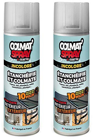 Lot de 2 Colmat’Pro Express 300 ml – Stop-Fuite, Etanchéifie, Colmate et Protège votre intérieur et extérieur – Fabriqué en France (INCOLORE)