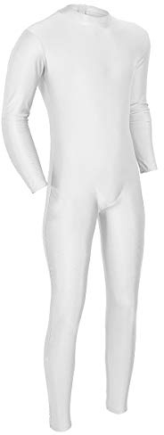 iEFiEL Herren Einteiler Bodysuit Ganzkörperanzug Langarm Jumpsuit Overall Tanz Trikot Ballettanzug Turnanzug mit Reißverschluss