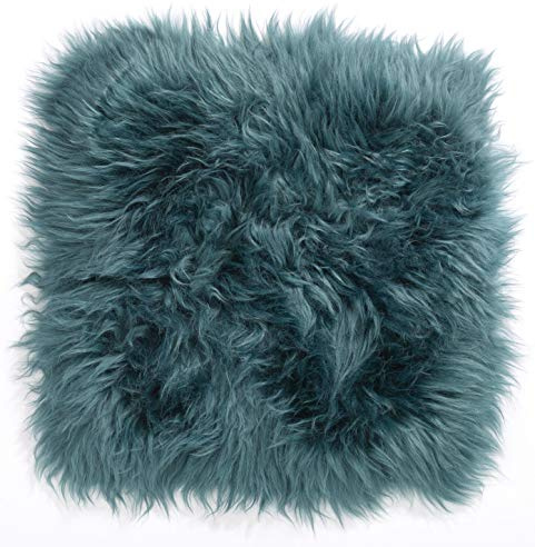 H.O.C.K. Fell-Sitzauflage Sitzkissen rund/eckig flauschig Indoor (eckig 35x35cm, Petrol)