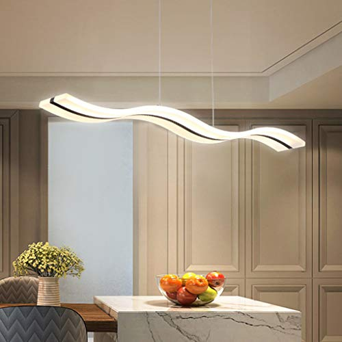LED 36W Lampada A Sospensione Moderna Del Soffitto Della Luci Pendenti in Acrilico Ondulazione Dispositivo Regolabile in Altezza Telecomando Soggiorno Sala Da Pranzo Lampadario Camera Ciondolo,6500k