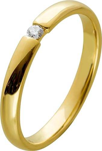 Ch.Abramowicz Brillantring Gelbgold 585 14 Karat poliert 1 Brillant 0,05ct W/SI 19