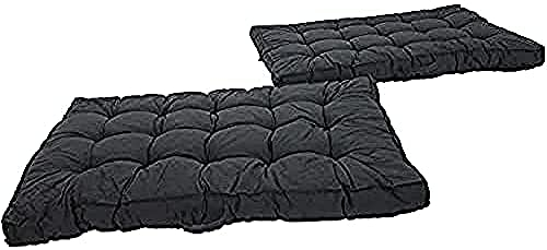 Ambientehome Kastenkissen Palettenkissen Loungekissen, 2er-Set 120 x 80 cm Dunkelgrau Auflagen, 65 Prozent Baumwolle, 35 Prozent Polycotton