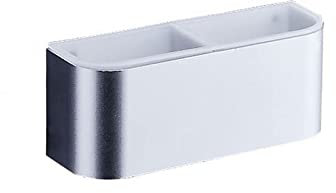 GJSN Regenschirmständer aus Metall, Regenschirmhalter, Eingangsbereich, platzsparend, Wandmontage, mit Abtropfschale, für Flur, Foyer, helles Silber/einlagig
