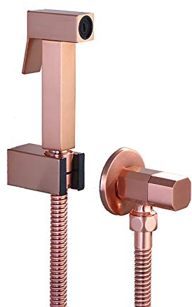 SXLSZ Bidet Handbrause, Roségold Toilette Bad Bidet Edelstahl Wandhalterung Bidet Toilettensprüher Einzelgriff Bidet Armaturen WC, Duschkopf Bidet mit 1.2m Schlauch, Messing Eckventil,Style b