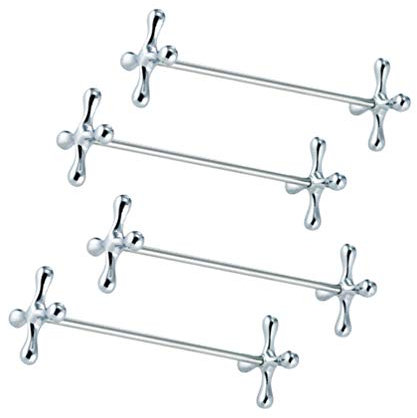 ASDUU 4pcs Zinc Alloy Chopstick Rest Flower Chopsticks Rest Spoons Stand Forks Knifes Holder Dinner Table Chopstick Rest for Restaurant Home Wedding Party Silver Decor Gift