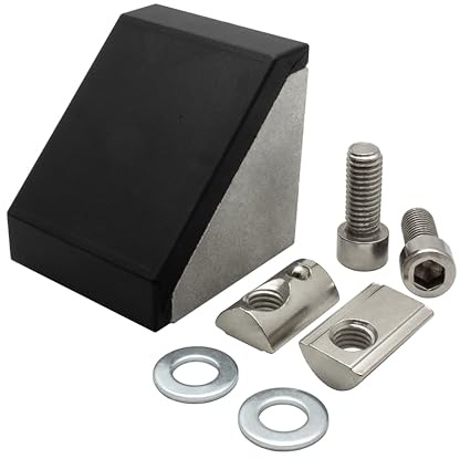 Befestigungswinkel ink. Schrauben und Nutensteine Nut 10 für Aluprofil 45-er 10 Stück + Abdeckkappen