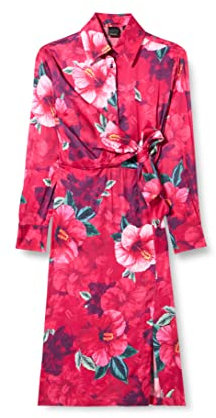 Pinko Dam, knuten Hi-Tryck Satinklänning Casual, Yn3_mult.fuxia/trupp, 30 SE