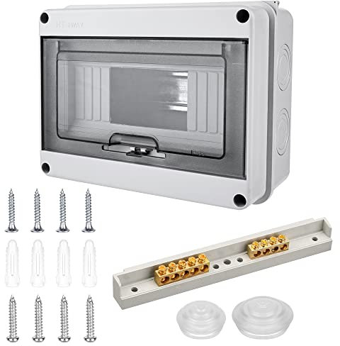 Quadro Elettrico Esterno, Scatola Elettrica da Esterno, Quadro Elettrico Interno di Distribuzione con 1 Fila, Quadro Elettrico 8 Moduli Impermeabile IP65, Scatola Elettrica da Parete per Giardino