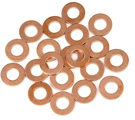 A ABSOPRO Rame Rondella 8 x 16 x 1.5mm Piatto Sigillante Guarnizione anellos (Set di 20)