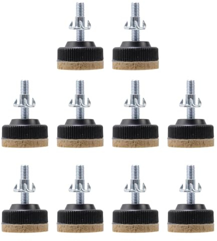 FarBoat 10 gambe in feltro per mobili in plastica, con bullone M6 x 25 mm, piedini da tavolo per sedie (diametro 1,2 pollici)