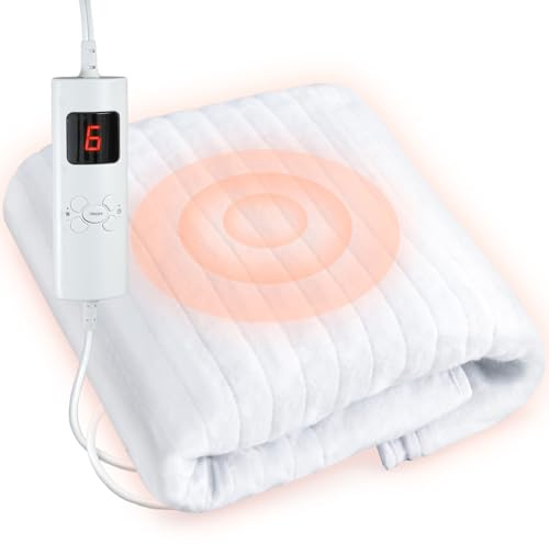 Massage Table Warmer Pads 9 Heat Settings Electric Heating Pad (72.8 x 30), Digital Heat Control Pad, Heated Mattress Pad w/Overheat Protection for Massage Bed & Spa,White Bed Warmer
