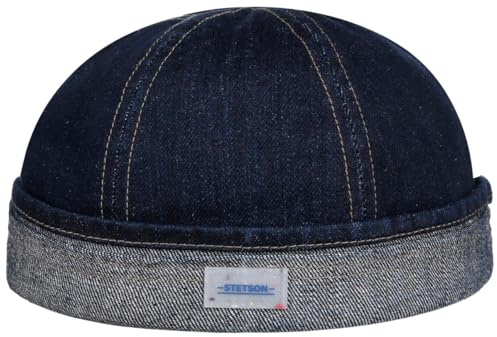 Stetson Sustainable Denim Dockermütze Herren Baumwolle Ramie Made in the EU Umschlag Frühjahr Sommer Denim S (54-55 cm)
