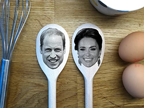 Prince William and Princess Katherine Merch Gift Idea Image On A Wooden Spoon-Novelty Present