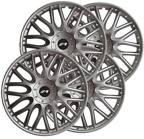 Simoni Racing ORD/14, Set 4 Copricerchi Orden 14 pollici, Copriruota Auto universali Grigio Silver