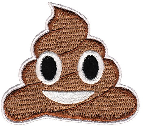 Comic Style Kacke Haufen Scheiße Aufnäher zum aufbügeln oder aufnähen Bügelbild Aufbügler für Kleidung gestickter Bügelpatch Applikation Patch Größe 7,4 x 6,6 cm
