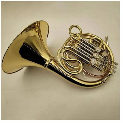 4 Tasten Bb/F Doppel-Waldhorn Messing Goldfarbenes Waldhorn Mit Koffer Und Zubehör Waldhorn-Set