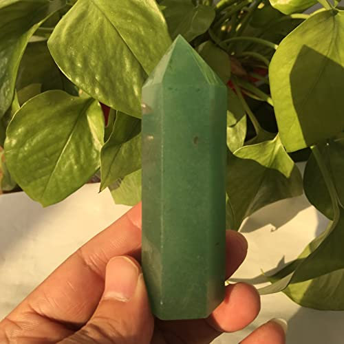 VEEAR Home Decor, Natural Dongling Jade Pillars Decorated with Crystal Single Pointed Pillars of Bluestone polishing Stone Gifts,Natural Crystal ZOUCUNXIYIN (Size : 10-12cm)