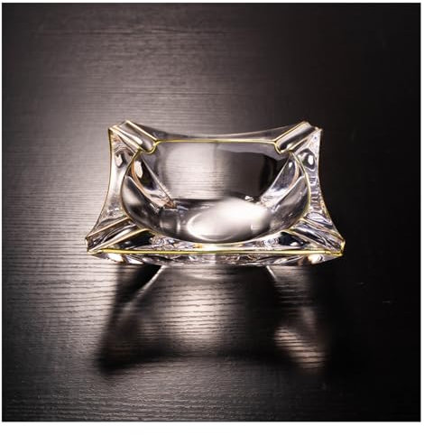 Grande Cendre De Cigare En Verre En Vitre Grand Porte-frêne En Verre À Cristal Carré À L'intérieur Du Porte-cendre À Cigarette, Plateau De Cendres Fumeurs De Bureau A