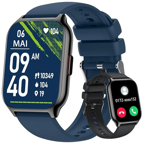 ZOSKVEE 2,0” Reloj Inteligente Mujer Hombre con Llamada, Smartwatch Presión Arterial Ritmo Cardíaco con Pulsómetro Whatsapp Notificación Podómetro, 100+ Modos Reloj Digital Hombre Mujer