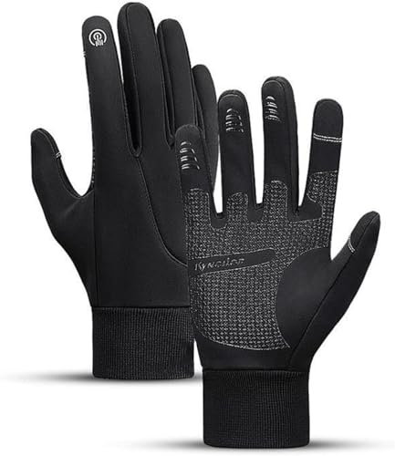 CZAYEFNH Gants d'hiver, Gants De Sport d'hiver Windproof Chaud Doux écran Tactile pour la Course à Pied Le vélo Le Ski la randonnée la Chasse l'escalade Le Camping Moto pour Homme et Femme Noir