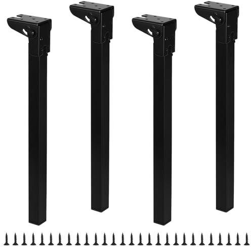 SUPAWAY Set 4 Gambe per piedini per mobili Piede a scomparsa per tavolo Piedini divano cerniera autobloccante Gambe da tavolo pieghevoli in ferro a 90 ° per letti armadi computer portatili mobili,40cm