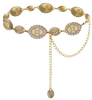 Kettengürtel Taillenkette Silber Körperkette Gold Körperketten Bauchkette Frei Einstellbare Länge, Waist Chain Geeignet für Freizeitkleidung, Zeigen Sie Einzigartigen Charme (Gold)