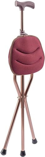 Bastón para Caminar, Taburete con Trípode, Bastón con Asiento, Silla Plegable para Senderismo, Bastón De Ayuda para La Movilidad Independiente para Hombres Mayores Discapacitadas