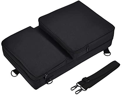 AZURAOKEY Custodia per controller DJ compatibile con Pioneer DDJ-400 DDJ-FLX4, borsa imbottita per controller DJ portatile con accessori per tracolla, Nero, Espositore per bacchette