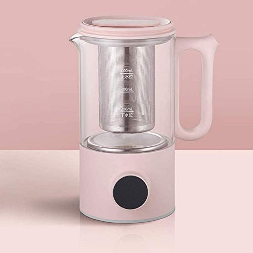 Elektrischer Wasserkocher, 0,4 l Teekessel aus Glas mit variablen Voreinstellungen, One-Touch-Teebereiter, 500 W, Tee-Ei unten, automatische Abschaltung, Trockengehschutz/Pink (Pink) Beauty Comes