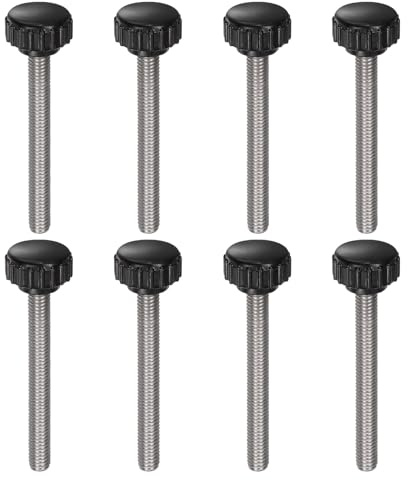 QUARKZMAN 8 Stück Rändelschraube mit Gewinde M6 x 50mm x 18mm Rundkopfschraube Edelstahl 304 Rundgriffbolzen Klemmknöpfe 18mm Handknöpfe Daumenschrauben Spannschraube für Industrie Maschine