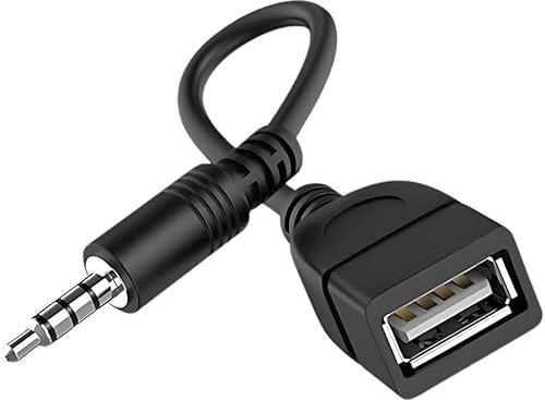 USB to 3.5mm Jack Adapter-AUX to USB Adapter-3.5mm Male AUX Audio Plug Jack To USB 2.0 Female Converter Adapter Cable Cord for Car, Truck Vehicle Aux Port (Car Need Decoding Function)