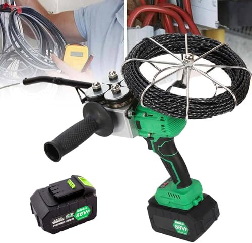 NYANS Filo Automatico Portatile, Estrattore di Fili Elettrico Senza Fili, Estrattore di Fili Elettrici, 40 m/min, per Decorazione di Tubi Cavo di Comunicazione,1*Battery